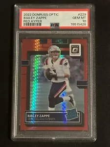 2022 Donruss Optic Bailey Zappe #229 RC Red Hyper PSA 10 - Picture 1 of 2