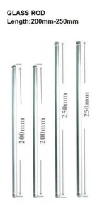 Glass Stirring Rods 8" 10" 7mm Diameter for Lab,Kitchen,Science Education 4/Pack - Picture 1 of 10