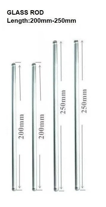 A2Z SCILAB Glass Stirring Rods 8" 10" 7mm Diameter for Lab,Kitchen,Science Education 4/Pack