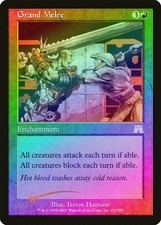 Grand Melee FOIL Onslaught HEAVILY PLD Red Rare MAGIC GATHERING CARD ABUGames