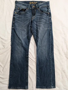 Wrangler Jeans Herren 30x32 Dicke Nähte Blau Rock 47 Slim Boot Cut Western Denim - Bild 1 von 15