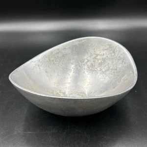 Ciotola vintage Nambe 569 lega di alluminio metà secolo moderna argento piatto farfalla - Foto 1 di 7