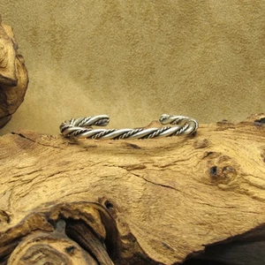 Vintage Sterling Silver Twisted Wire Cuff Bracelet - Picture 1 of 4
