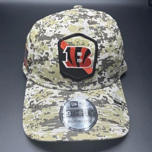 Cincinnati Bengals New Era 2023 Salute To Service 39THIRTY Flex Hat - Camo M/L - Picture 1 of 6