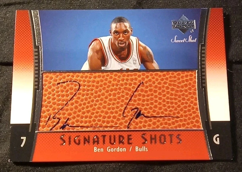 2004-05 BEN GORDON UPPER DECK SWEET SHOT SIGNATURE SHOTS ROOKIE AUTO BULLS UCONN - Image 1 of 2