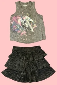 Girls Sz 12 Horse Outfit: Mudd Horse Tank  Top & Candies Skirt ~ EUC 🟢 VIDEO - Picture 1 of 7