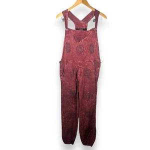 Mono peto de algodón estampado a mano rosa gitana boho hecho en Nepal talla libre - Imagen 1 de 8