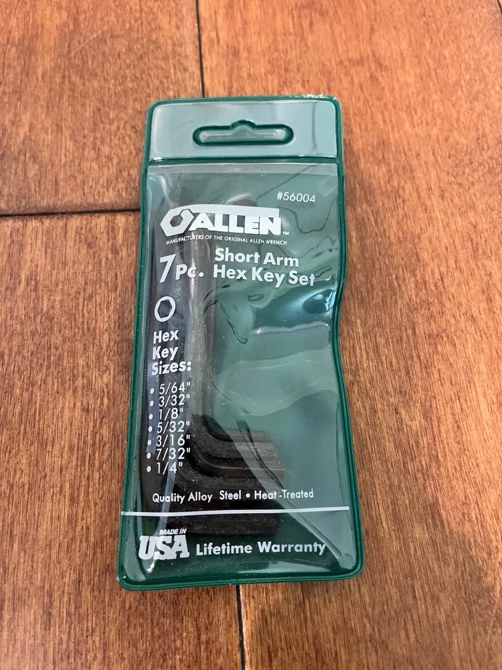 Allen USA 7 Piece  SAE Short Arm Hex Key Allen Wrench Set NOS - Image 1 of 1