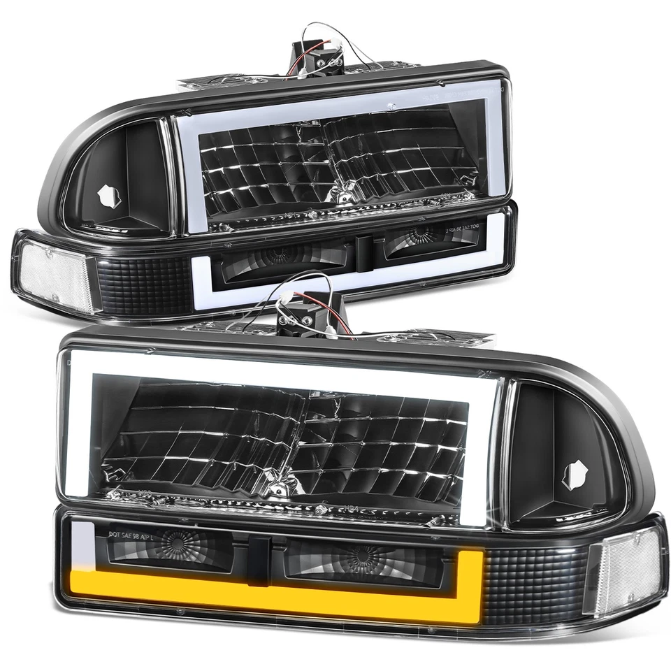Faros traseros LED DRL cuadrados negros/claros Fit 98-04 Chevy Blazer/S10 Foto 1 de 4