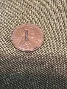 Penny With One Struck In It Mint Error? 1970  - Picture 1 of 5