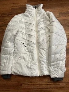 Columbia Interchange Omni Heat Women’s Large Puffer Jacket Coat. Cream/White EUC - Picture 1 of 7
