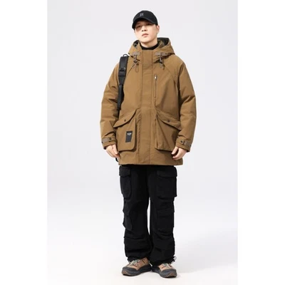 Men's Winter Down Jacket Hooded Workwear Parka Sduck Down Warm Thicken Jackets - Image 1 of 4