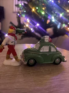 Dept 56 Snow Village 'CONSEGNA PIZZA' SET DI 2 #54866 RITIRATO 1998 - Foto 1 di 5