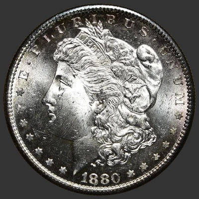 1880-S Morgan Silver Dollar $1 | Blast Uncirculated - Semi Proof-Like Gem - Image 1 of 2