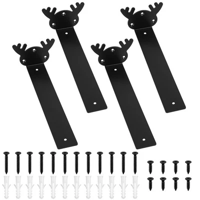 4 Pcs Heavy Duty Floating Shelf Brackets for Shelves L Shaped Support Brackets - Image 1 of 4