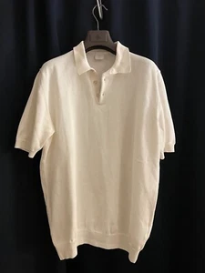 Eleventy Platinum White Short Sleeve High Low Polo Shirt Size M - Picture 1 of 5