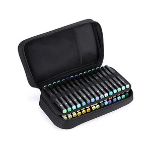 BTSKY Kunst Marker Tragetasche Aufbewahrung Lippenstift Organizer 60 Fächer Leinwand schwarz - Bild 1 von 7