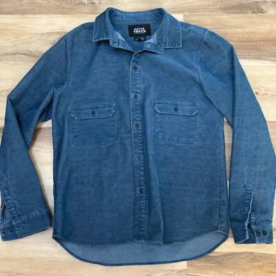 Native Youth Corduroy Shirt Mens Large Blue Button Up Work Shirt - Image 1 of 4