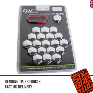 20 x 21mm TPi Alloy Wheel Nut Bolt Covers Caps Universal Set CHROME - Picture 1 of 3