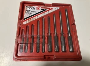 MATCO TOOLS 9 PIECE ROLL PIN PUNCH SET SPRP9T Vintage New - Foto 1 di 4