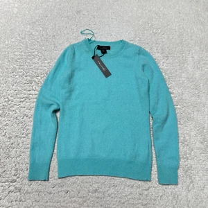 Tahari Cashmere Sweater Women Small Blue Crew Neck Long Sleeve Pullover - Picture 1 of 10