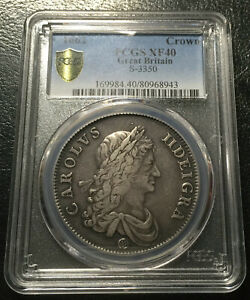 Great Britain Crown 1662 Silver PCGS XF40 