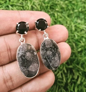 Jasper Silver Earring 925 Sterling Silver Earring Handmade Gemstone Earrings - Picture 1 of 3