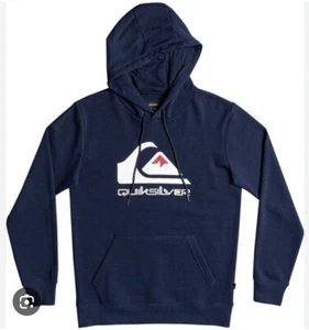 Quicksilver Navy Blue Big Logo Pullover Hoodie Mens Size Large - Picture 1 of 6