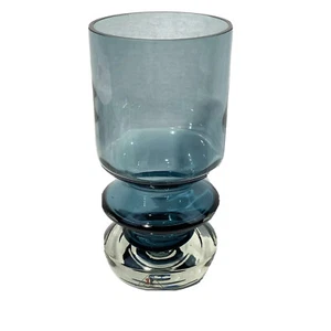 Vintage Mid Century Riihmaki Smoky Blue Glass Vase Riihimaki - Picture 1 of 5