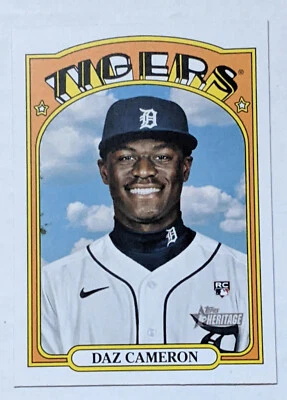 Daz Cameron 2021 Topps Heritage High Number rookie French Variation #575 tigers - Image 1 of 2