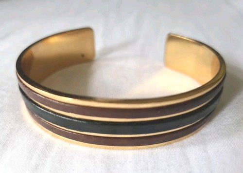 Loewe Braccialetto Vintage in Pelle e Oro. Made in Spain. 20 cm