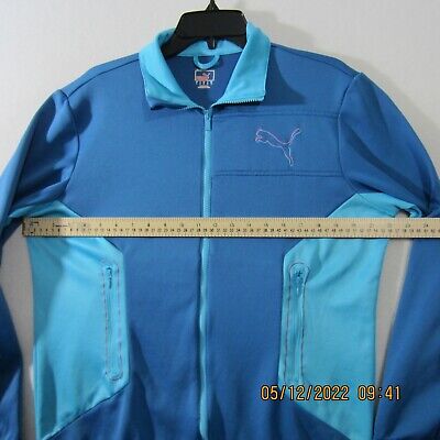 Puma Women's Full Zip Track Running Jacket 100% Polyester Blue Size Large L • 11.25€