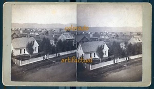 FT COLLINS COLORADO TERRITORY looking west #210 stereo view JW Shipler ca 1875 - Picture 1 of 3