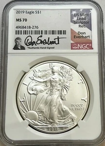 2019 American Silver Eagle Don Everhart NGC MS 70 - Picture 1 of 4