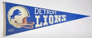VTG 1970’s Detroit Lions Full Size Felt Pennant NFL Football LOGO Flag 30” RARE - Picture 1 of 13