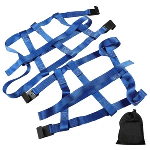 Labwork Wheel Car Tow Dolly Basket Straps With Flat Hooks 2 Pack Heavy Duty Blue - Picture 1 of 15