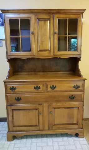 China Cabinet Hutch with Glass Doors Sterling House Vintage LOCAL PICKUP ONLY Cover