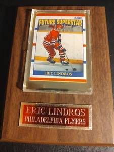 Eric Lindros Plaque 4x7 With Rookie Card - Picture 1 of 2