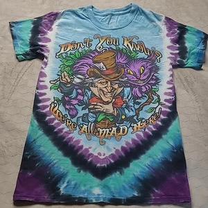 Camiseta Liquid Blue Alicia en el País de las Maravillas Tie Dye S Sombrerero Loco Gato de Cheshire 2018 - Imagen 1 de 12