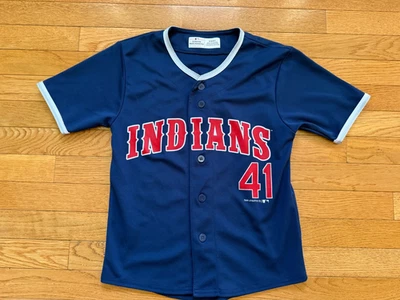 Genuine Merchandise MLB Cleveland Indians Carlos Santana #41 Jersey Youth Size M - Image 1 of 4