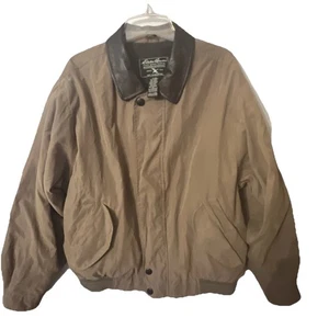 Giacca Eddie Bauer taglia media bomber pelle colletto outdoor vintage - Foto 1 di 11