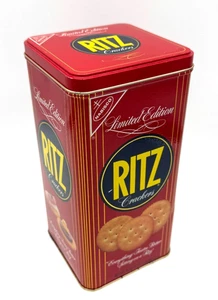 RITZ Crackers Tin Vintage 1986 USA 8,75" Rosso Edizione Limitata Contenitore Metallo - Foto 1 di 14