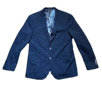 Paisley & Gray Checked Slim Fit Blazer 42R Bold Butterfly Lining 2-Button - Image 1 of 4