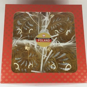 Nuevo 4 Bolas de Vidrio Grandes Artesanales Polonia Navidad Cristal Estrella Adornos Brillo - Imagen 1 de 19