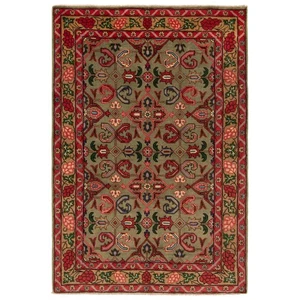 Alfombra persa anudada a mano Sarough 145x100 cm lana Orient Carpet Rug verde - Imagen 1 de 9