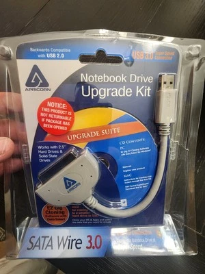 New Apricon ASW-USB3-25 SATA Wire 3.0 Hard Drive Upgrade Kit PC & Mac NEW!!  - Image 1 of 4