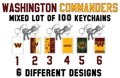 WASHINGTON COMMANDERS Lot of 100 NFL Football Double Sided Large Photo Keychains - Image 1 of 4