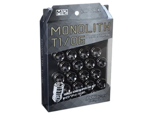 Project Kics Monolith T1/06 Lug Nuts - 12x1.5 Glorious Black (20 Lug Set) - Picture 1 of 3