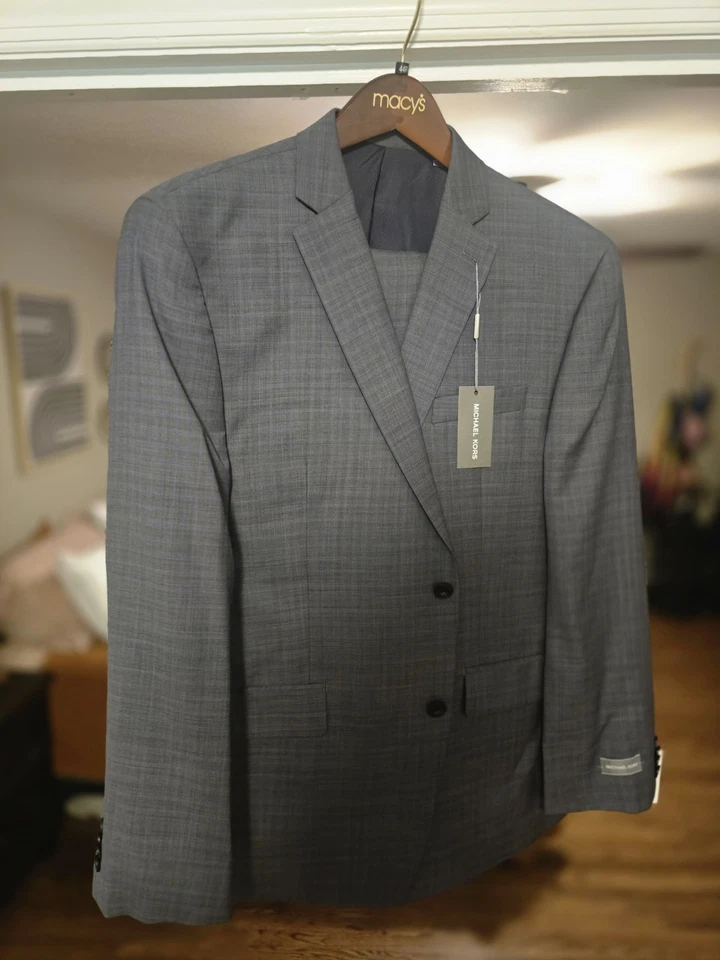 Traje Para Hombre Michael Kors Nuevo Gris Azul Talla 44r Foto 1 de 4