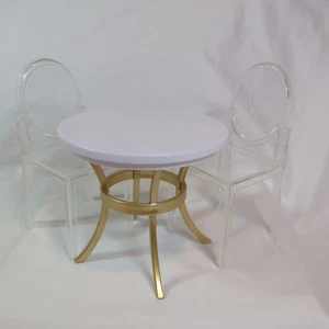 Muebles para casa de muñecas Rainbow High cocina mesa redonda sillas transparentes mansión - Imagen 1 de 8